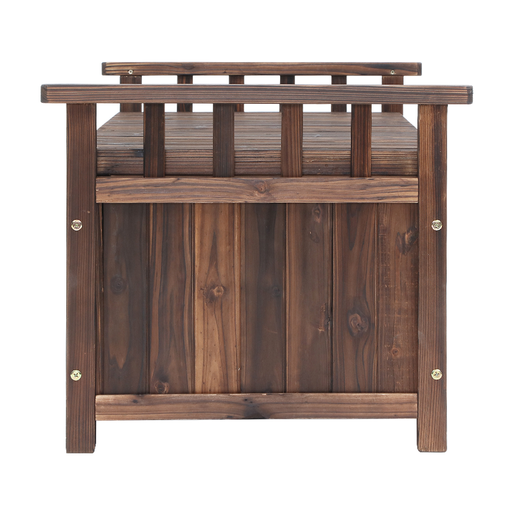 Gardeon Wooden Storage Bench Box Charcoal view 4