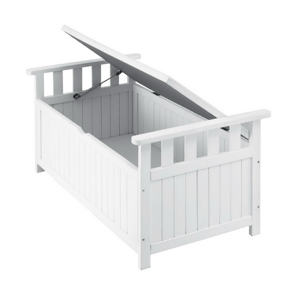 Gardeon Wooden Storage Bench Box White view 3