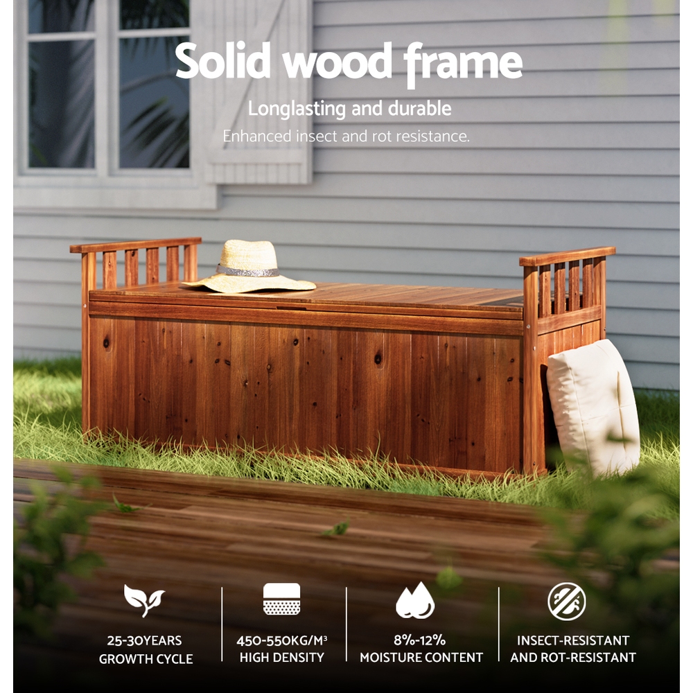 Gardeon Wooden Storage Bench Box 129cm XL view 4