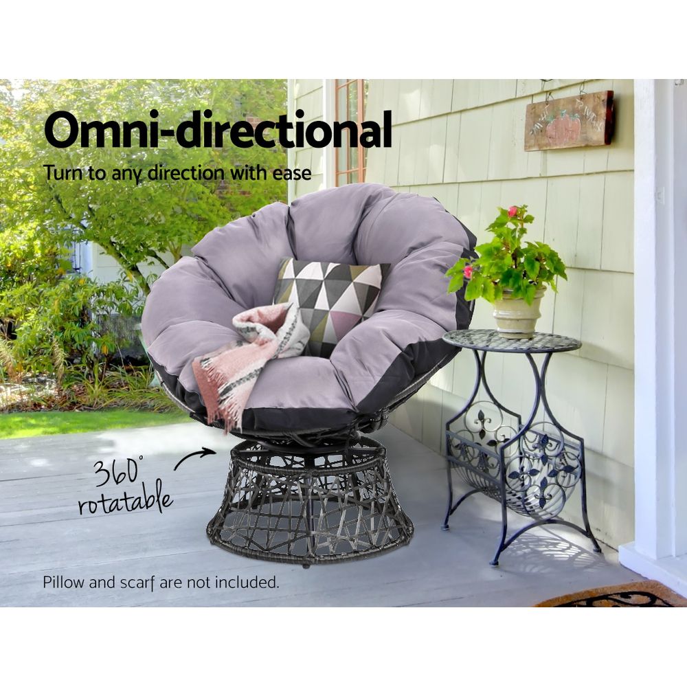 Gardeon Wicker Papasan Chair with Cushion view 5