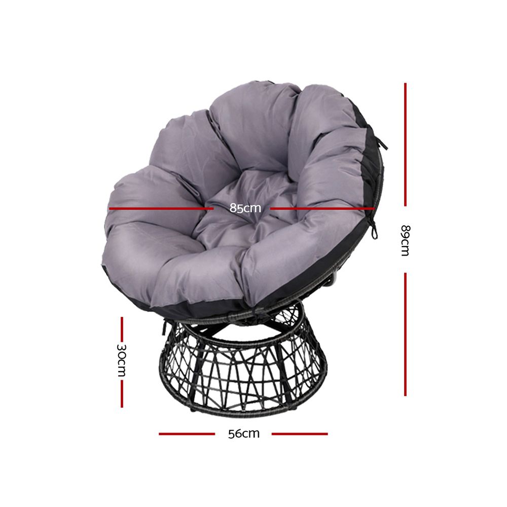 Gardeon Wicker Papasan Chair with Side Table view 2