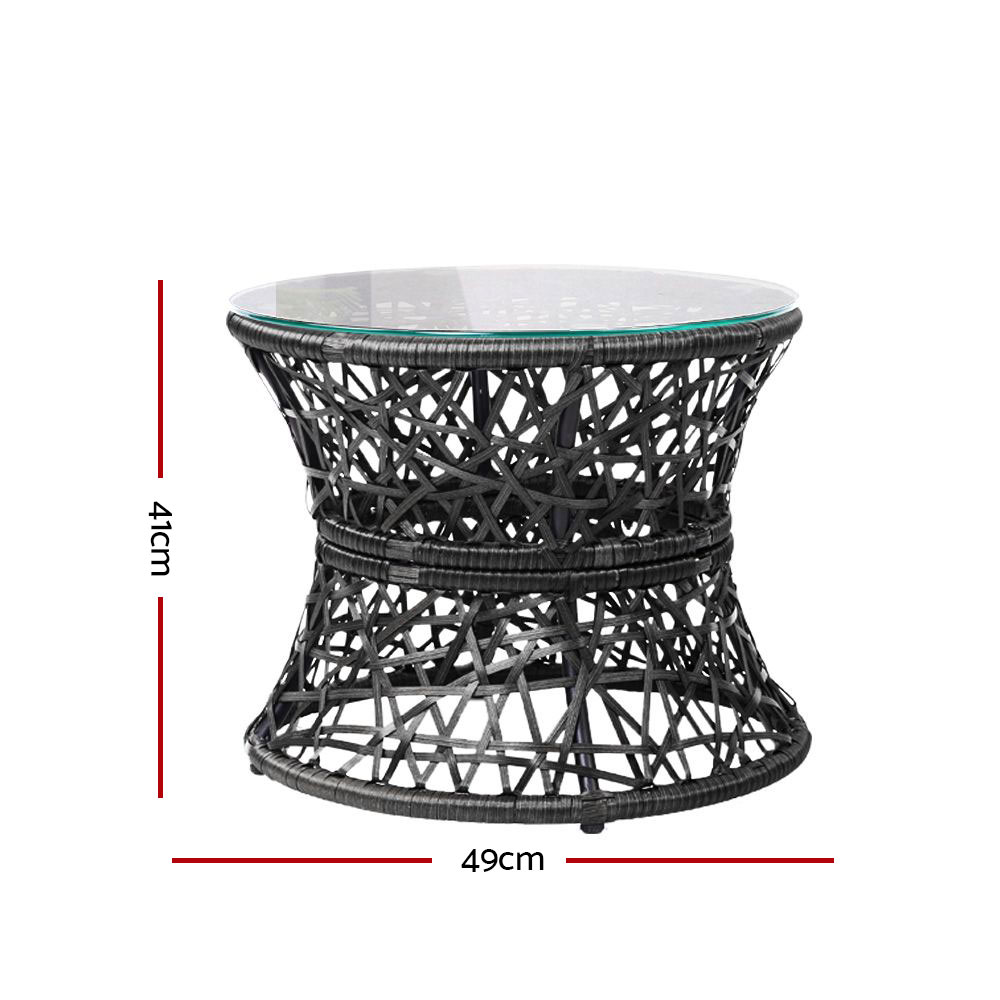 Gardeon Wicker Papasan Chair with Side Table view 3