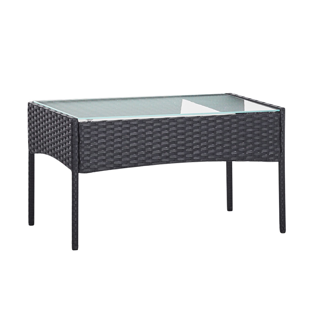 Gardeon 4-Seater Wicker Sofa Set with Storage Cover Grey view 3