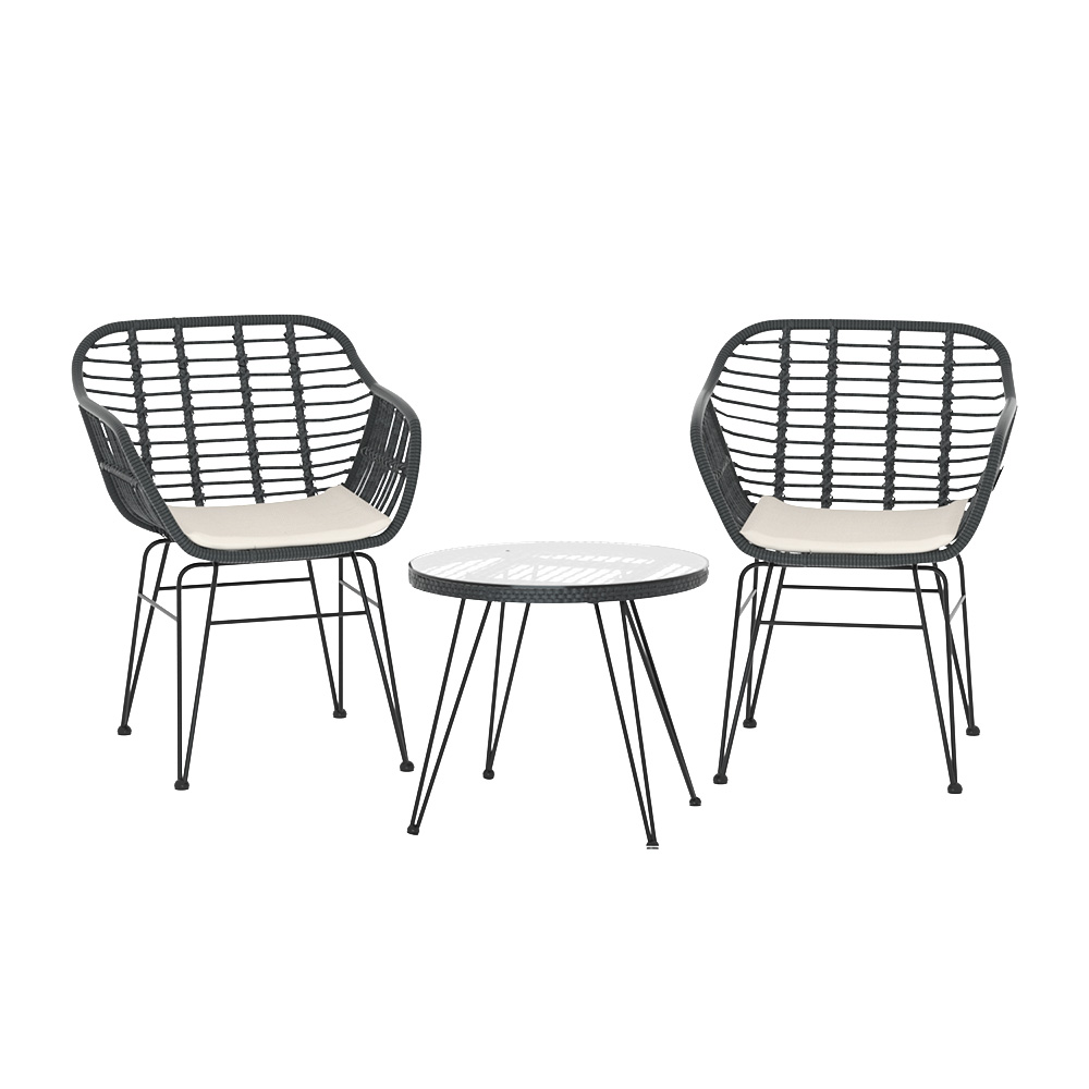 Gardeon 2-Seater Wicker Lounge Setting with Coffee Table view 3