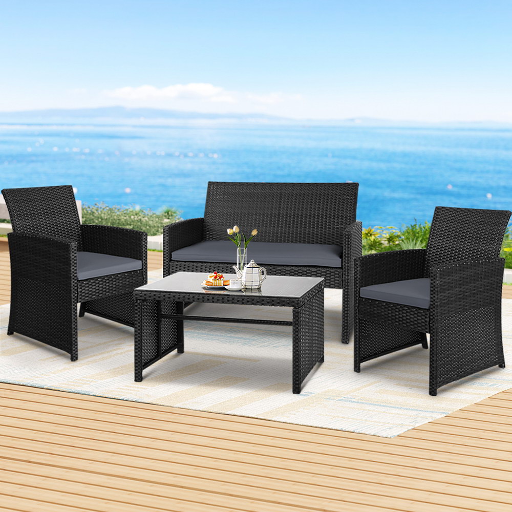 Gardeon 4-Piece Wicker Sofa Set Commercial Grade