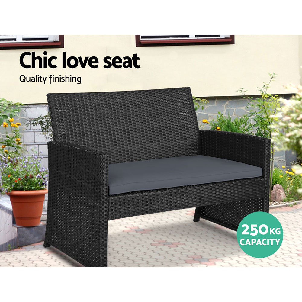Gardeon 4-Piece Rattan Sofa Set with Storage Cover view 4
