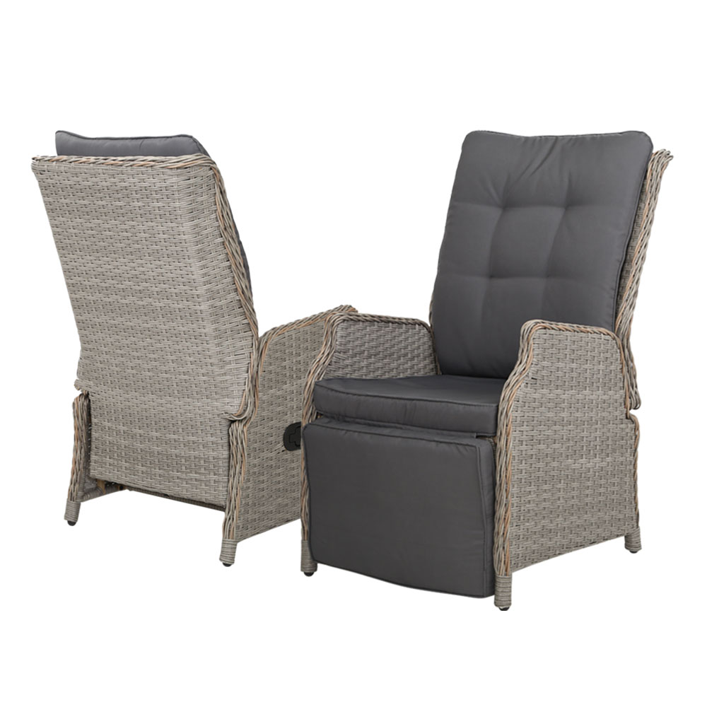 Gardeon Adjustable Wicker Recliner Chairs view 3