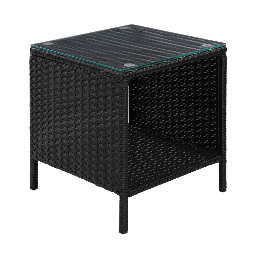 Gardeon Wicker Rattan Side Table Desk Outdoor view 3
