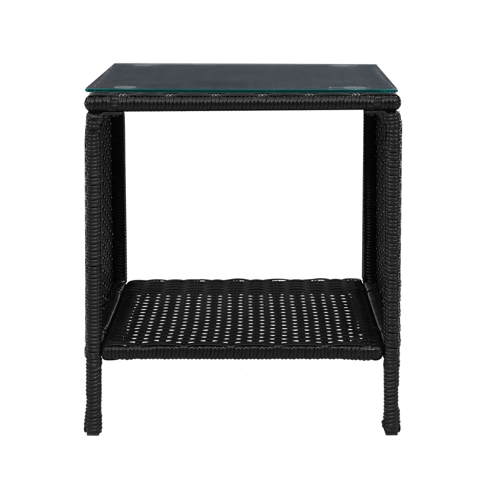 Gardeon Wicker Rattan Side Table Desk Outdoor view 4