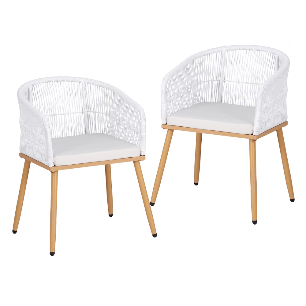 Gardeon 2 Piece Wicker Dining Chairs Steel Frame view 2