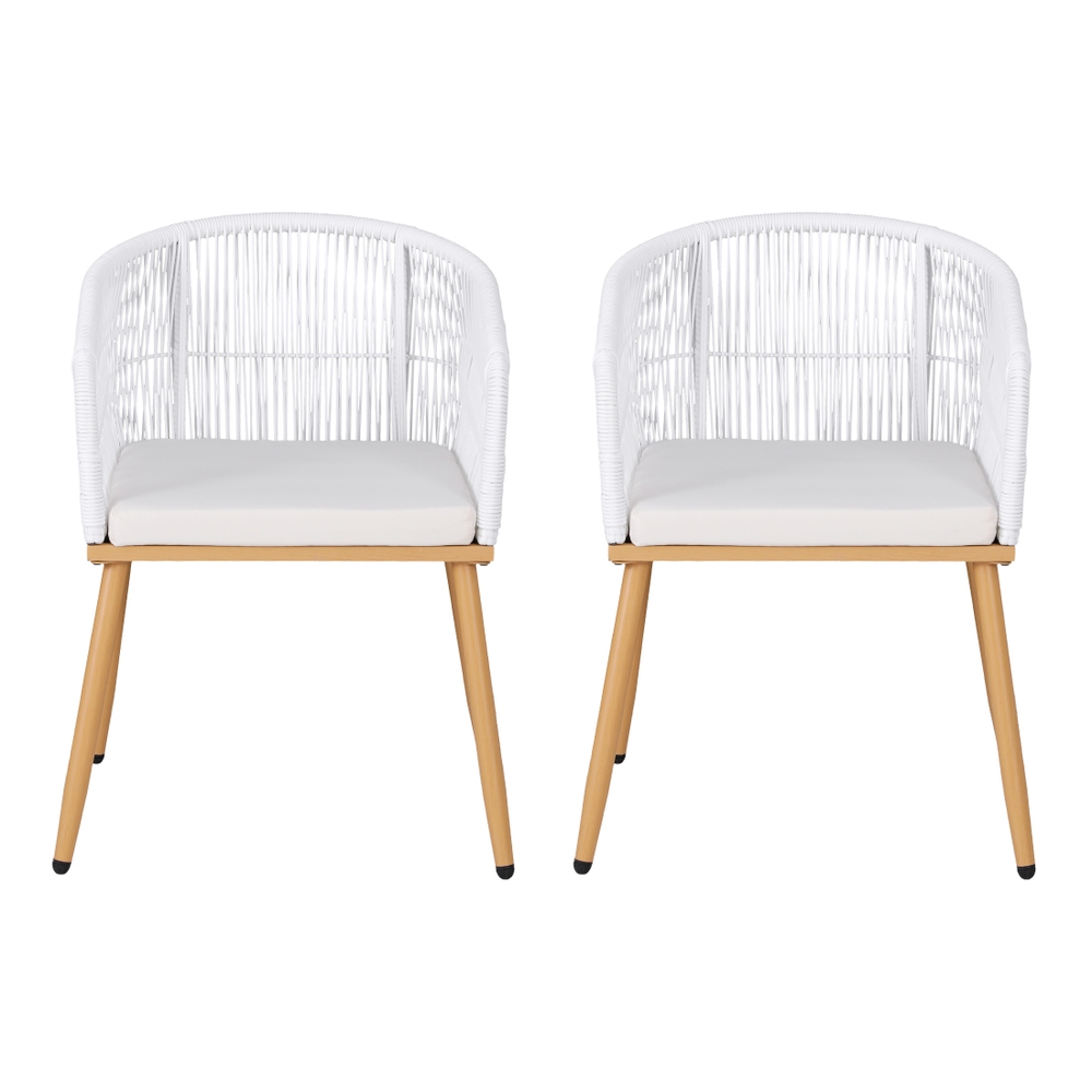 Gardeon 2 Piece Wicker Dining Chairs Steel Frame view 4