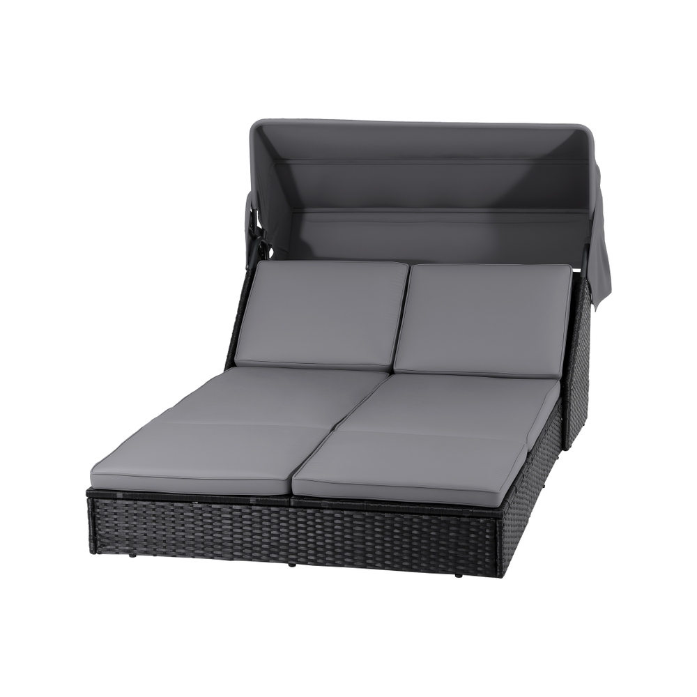 Gardeon Adjustable Wicker Day Bed Sun Lounge view 2