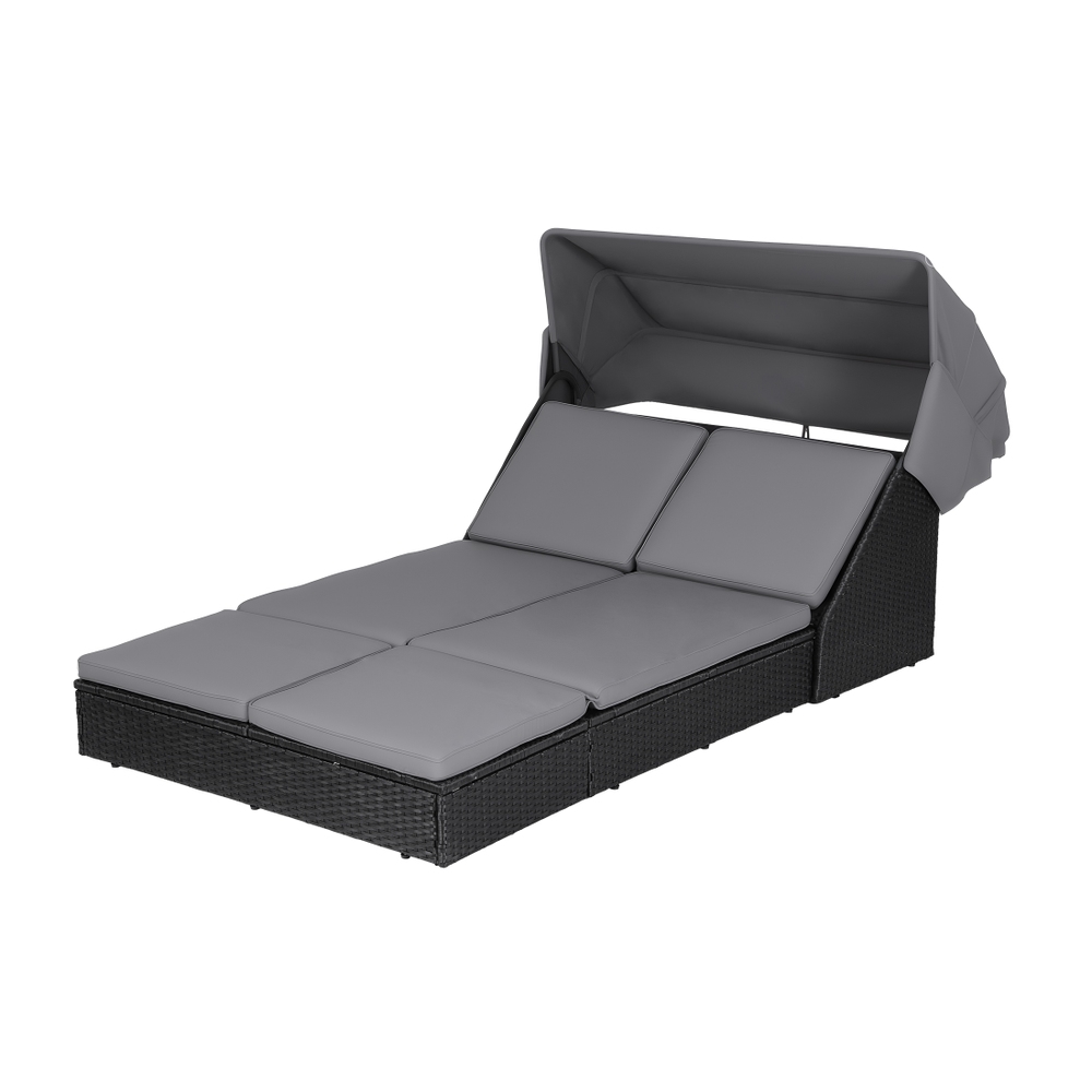 Gardeon Adjustable Wicker Day Bed Sun Lounge view 4
