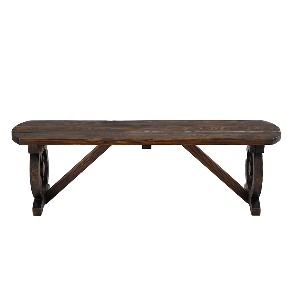 Gardeon Wooden Wagon Wheel Garden Bench Dining Seat view 3