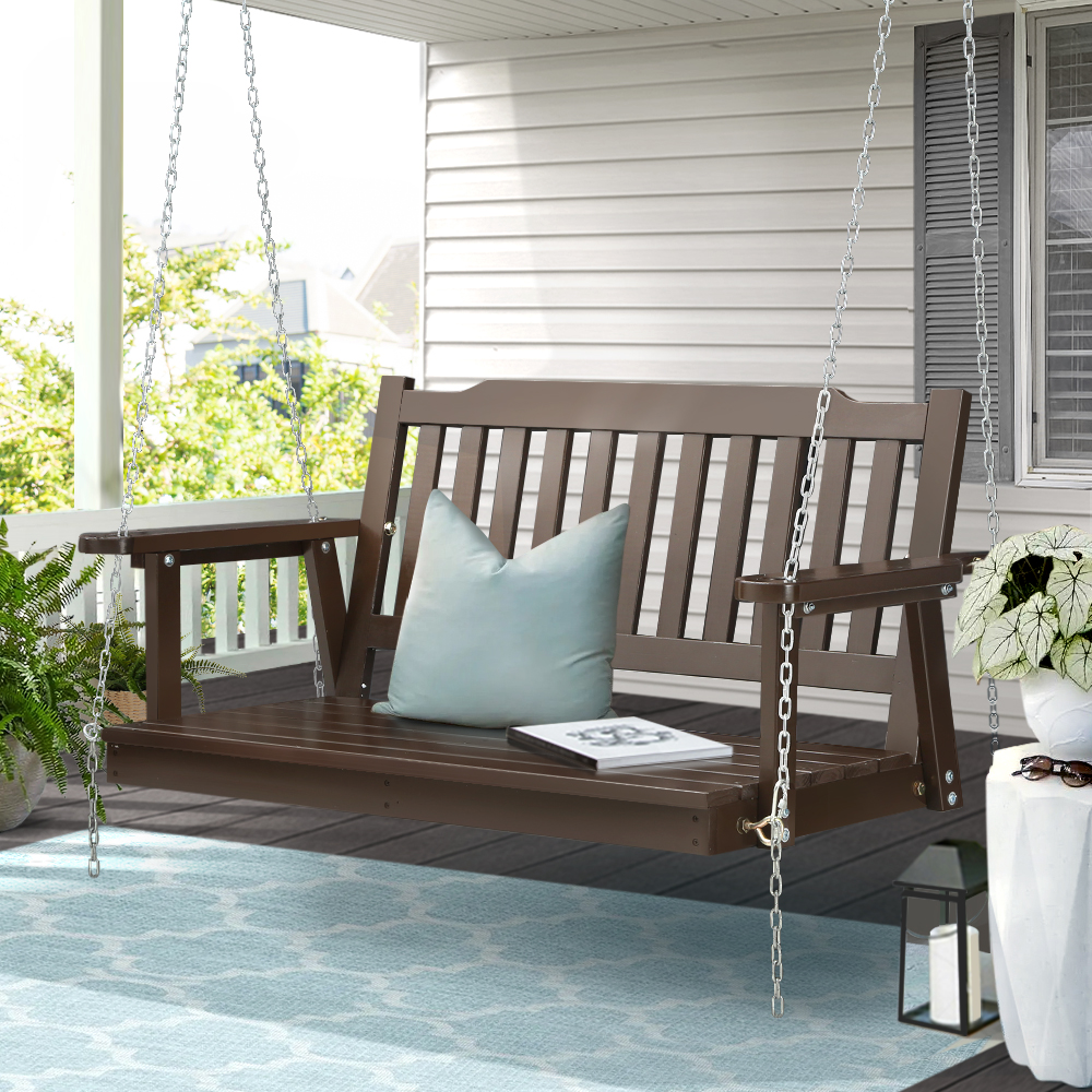 Gardeon Wooden Porch Swing Chair 2 Seat with Chain
