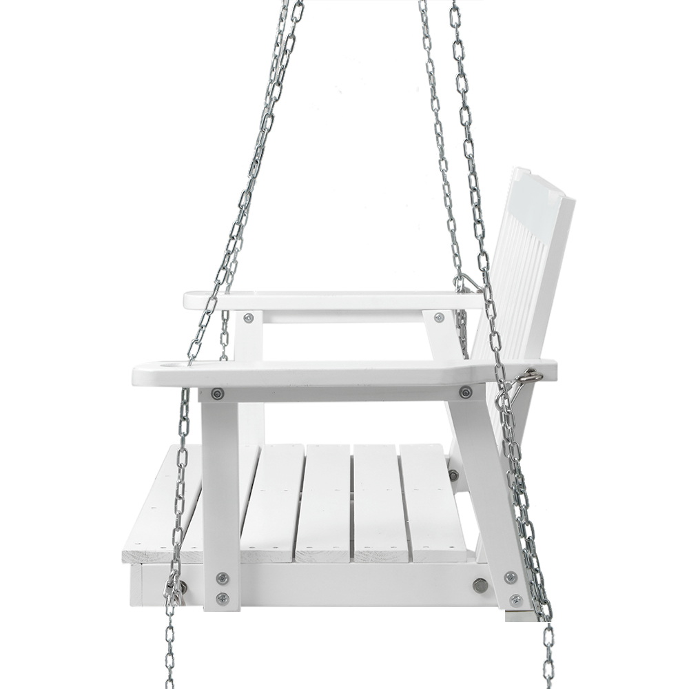 Gardeon Wooden Porch Swing Chair with Chain White view 3