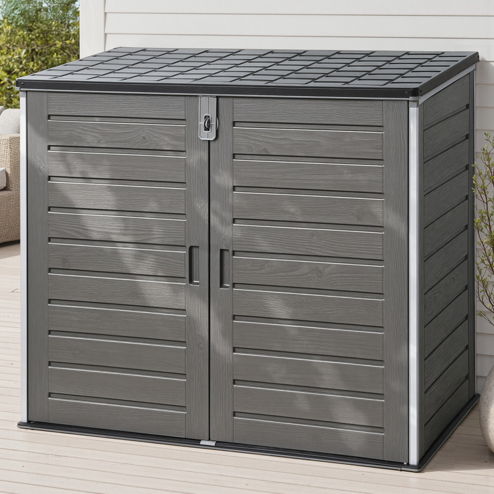 Gardeon Lockable 1170L Outdoor Storage Box Grey
