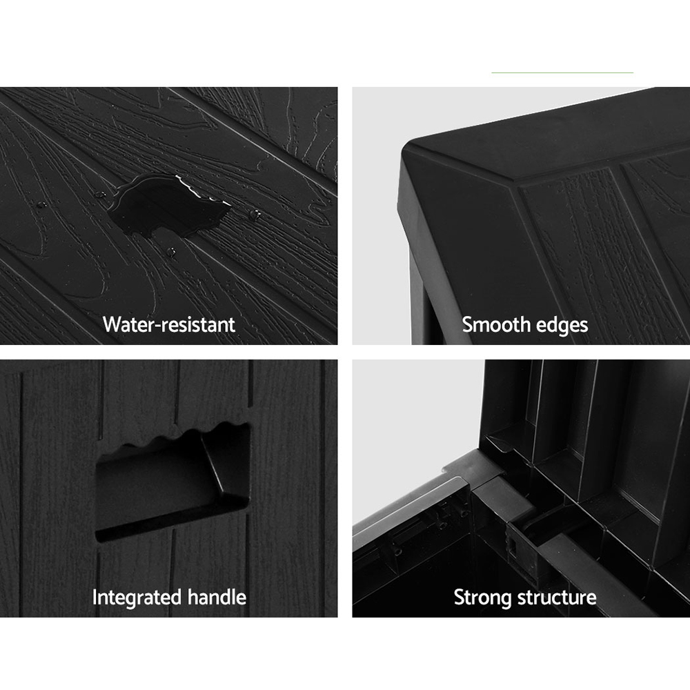Gardeon 195L Outdoor Storage Box Organiser Black view 5