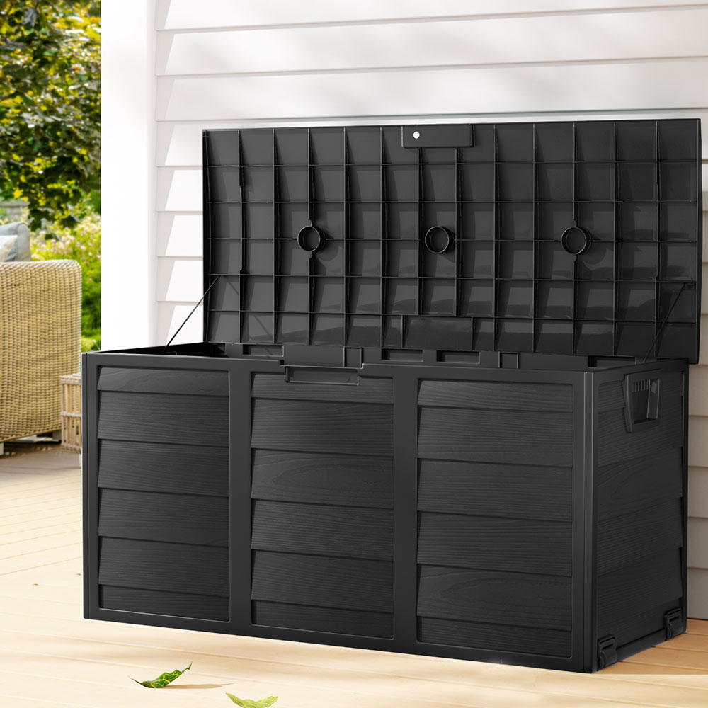 Gardeon 290L Outdoor Storage Box All Black