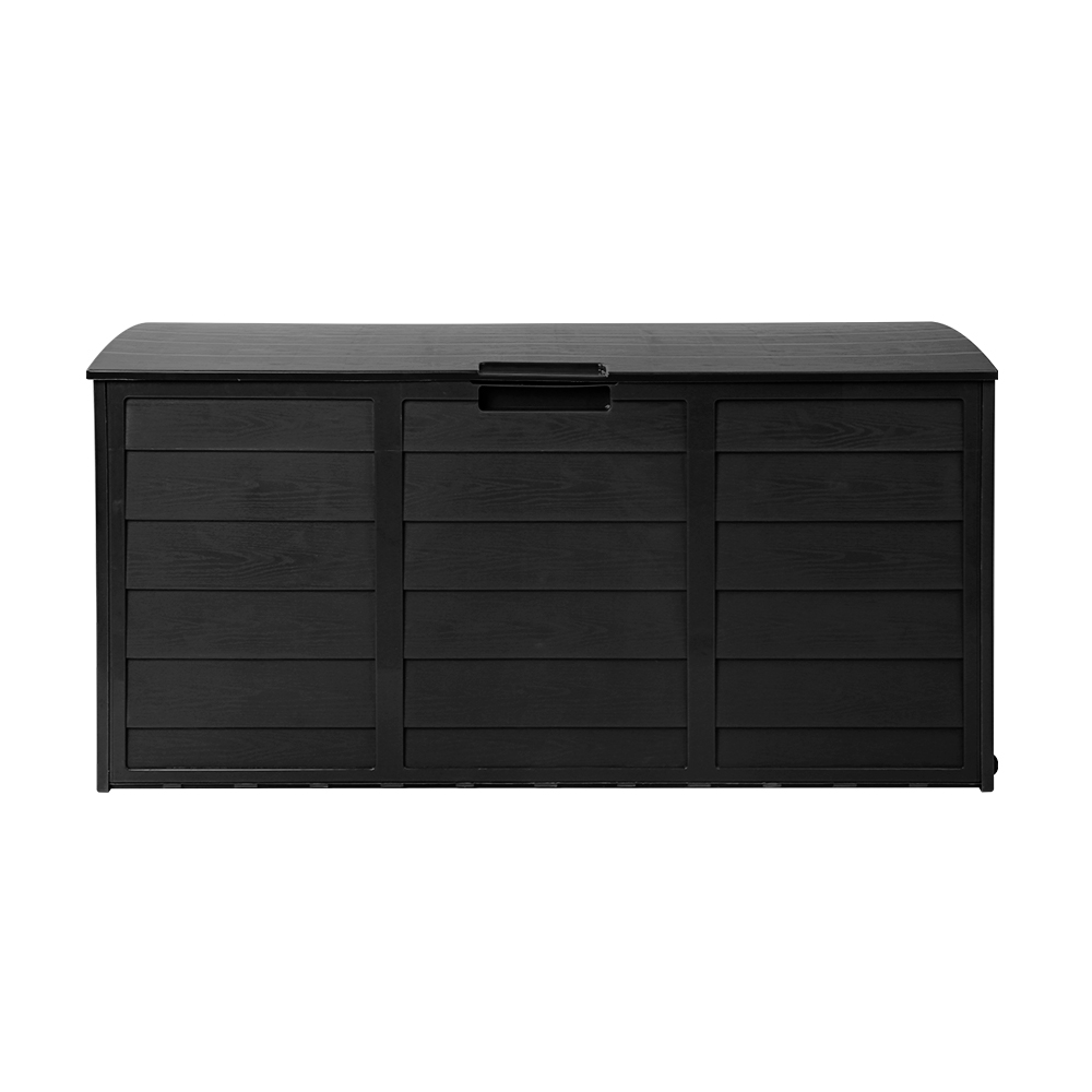 Gardeon 290L Outdoor Storage Box All Black view 3