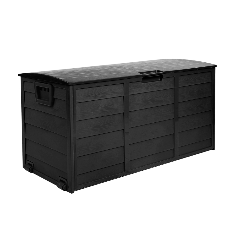 Gardeon 290L Outdoor Storage Box All Black view 4