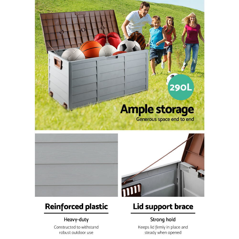 Gardeon Lockable 290L Outdoor Storage Box Organiser view 5
