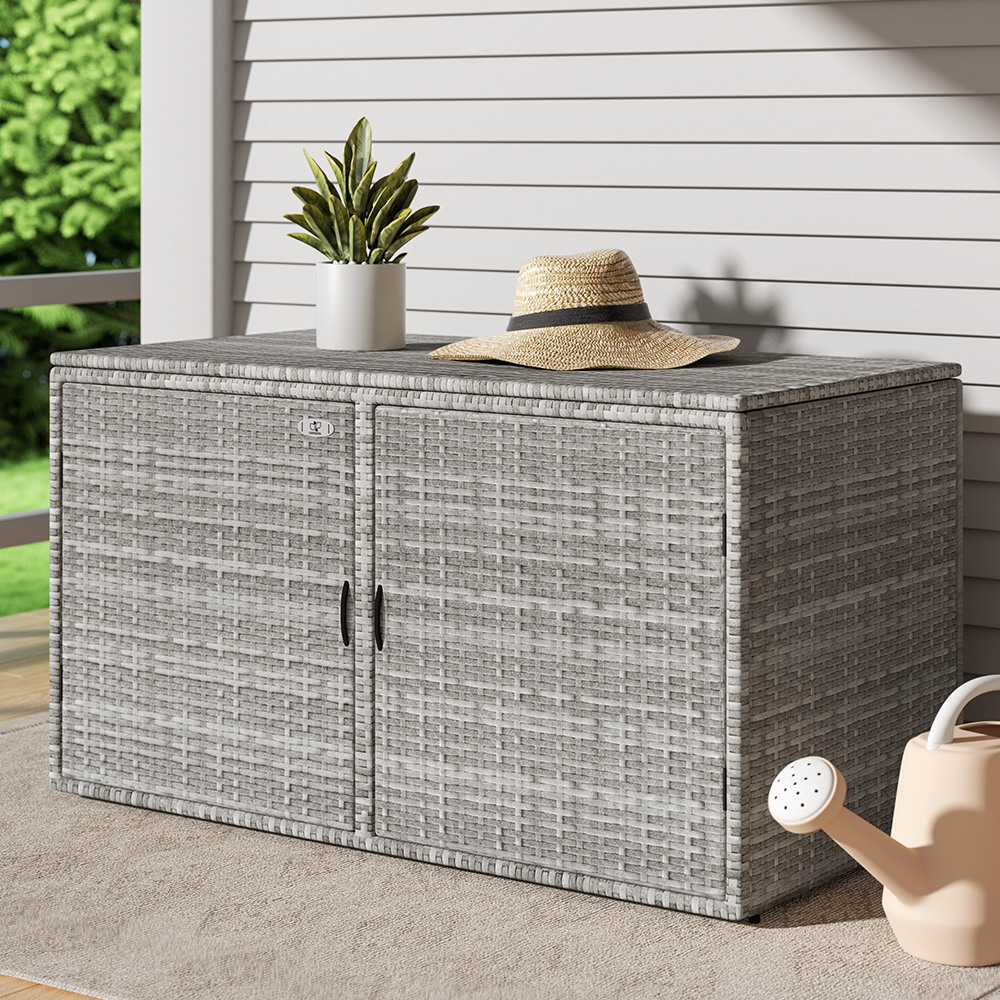 Gardeon 2-Tier Wicker Outdoor Storage Cabinet