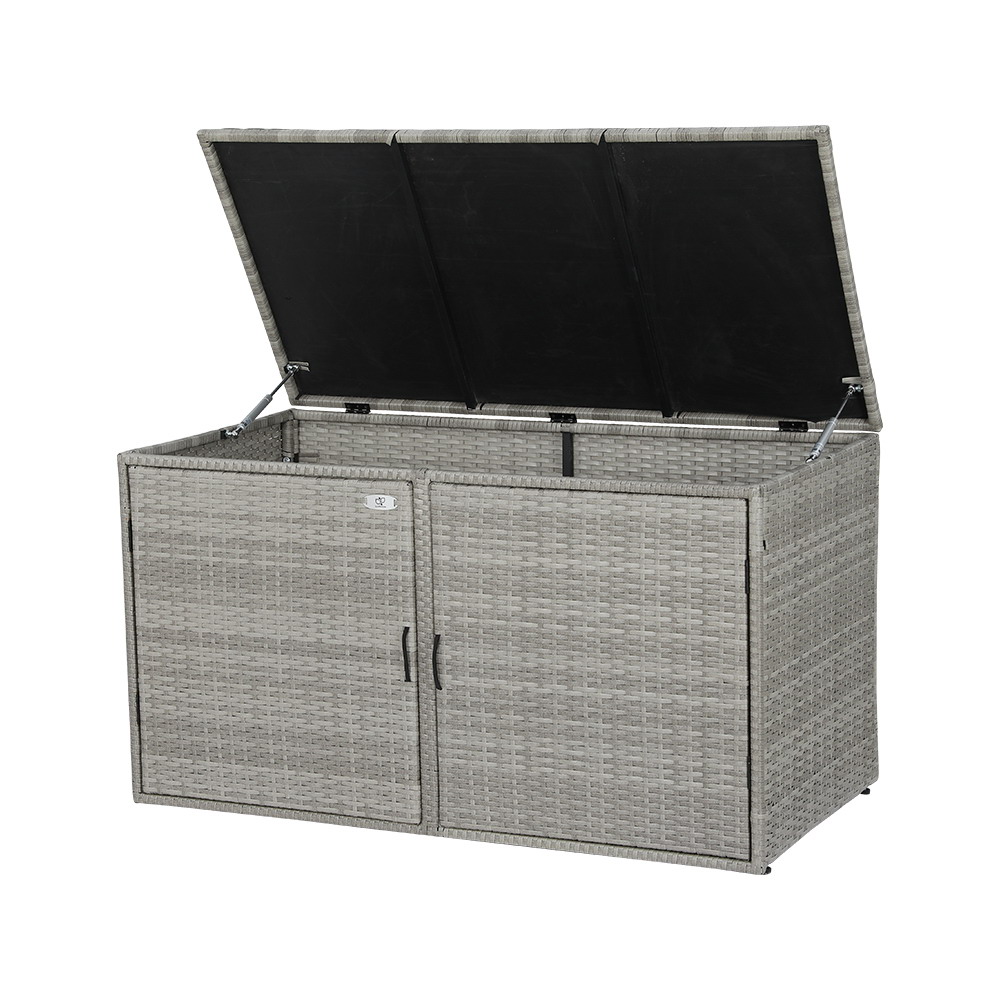Gardeon 2-Tier Wicker Outdoor Storage Cabinet view 3