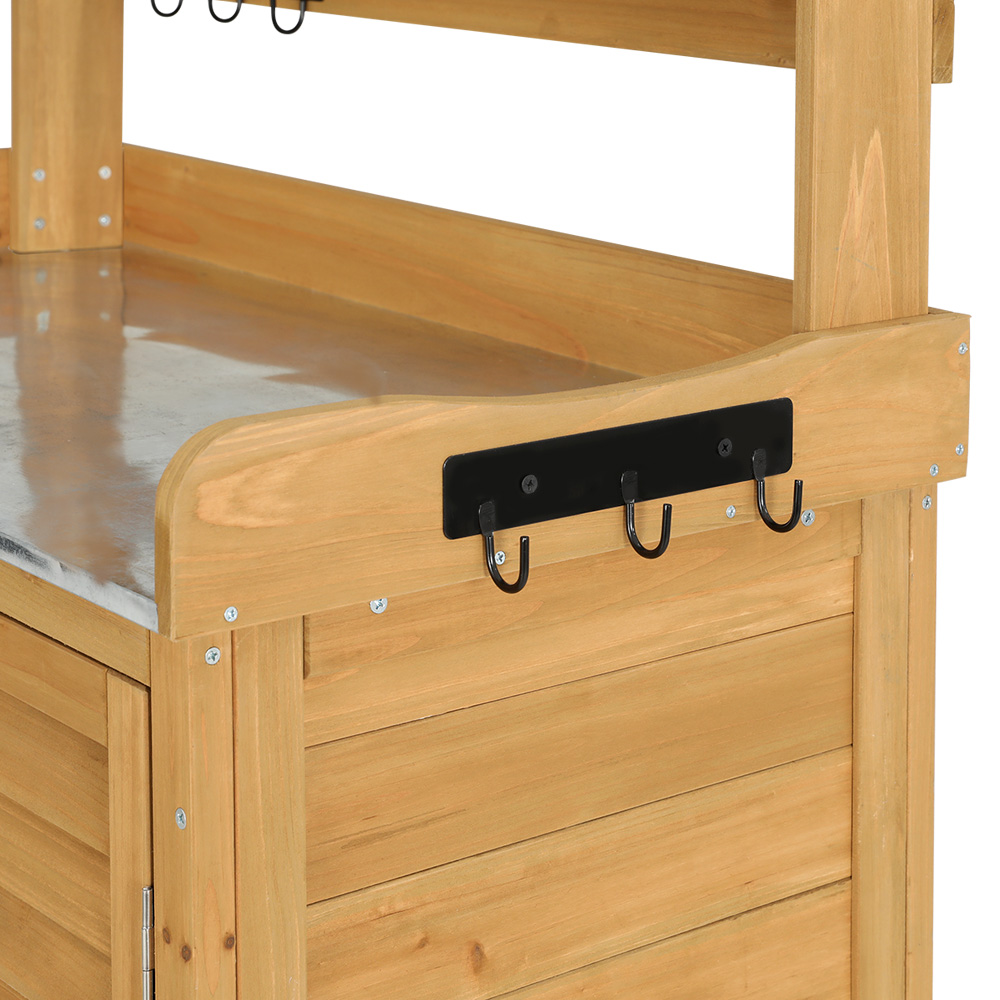 Gardeon Wooden Outdoor Storage Cabinet with Potting Bench view 5