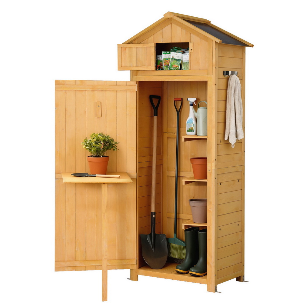 Gardeon Wooden Storage Cabinet with Folding Table view 2