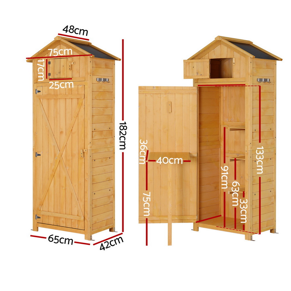 Gardeon Wooden Storage Cabinet with Folding Table view 4
