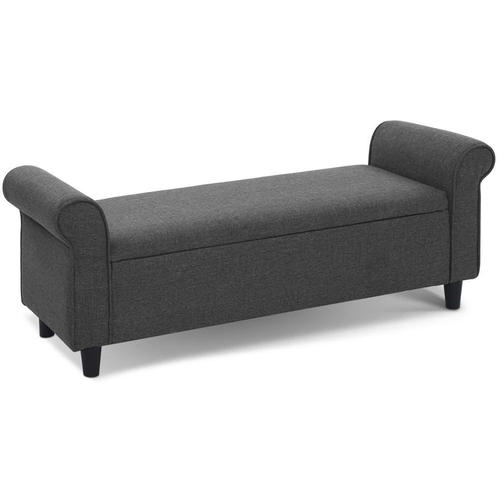 Artiss Linen Storage Ottoman Blanket Box with Armrest 125cm