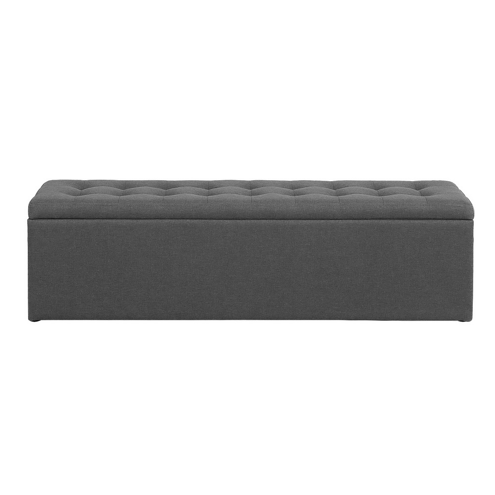 Artiss Linen Storage Ottoman Blanket Box 140cm Dark Grey view 4
