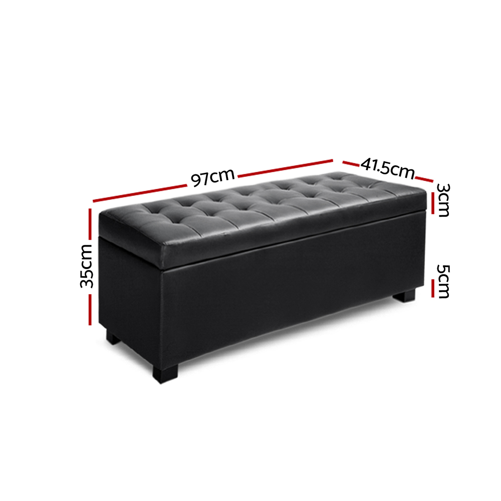 Artiss Storage Ottoman Blanket Box 97cm in 3 Colours view 2