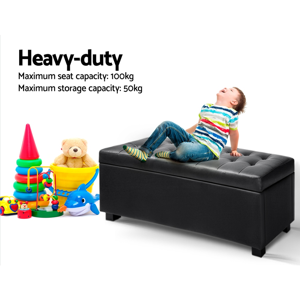 Artiss Storage Ottoman Blanket Box 97cm in 3 Colours view 4
