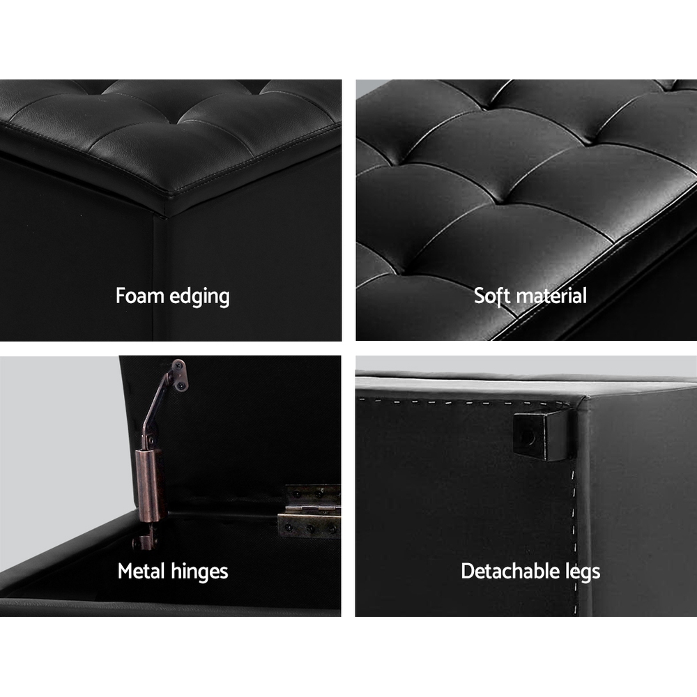 Artiss Storage Ottoman Blanket Box 97cm in 3 Colours view 5
