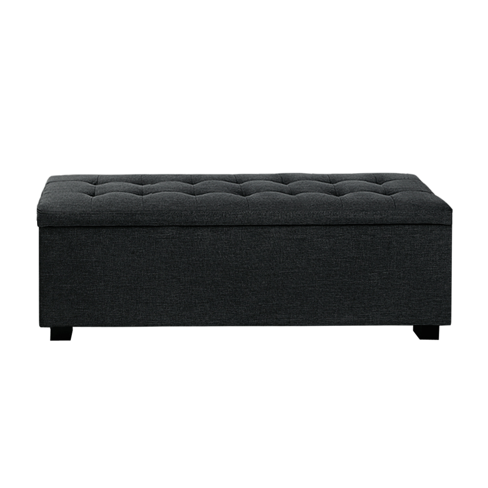Artiss Linen Storage Ottoman Blanket Box 97cm in 5 Colours view 3