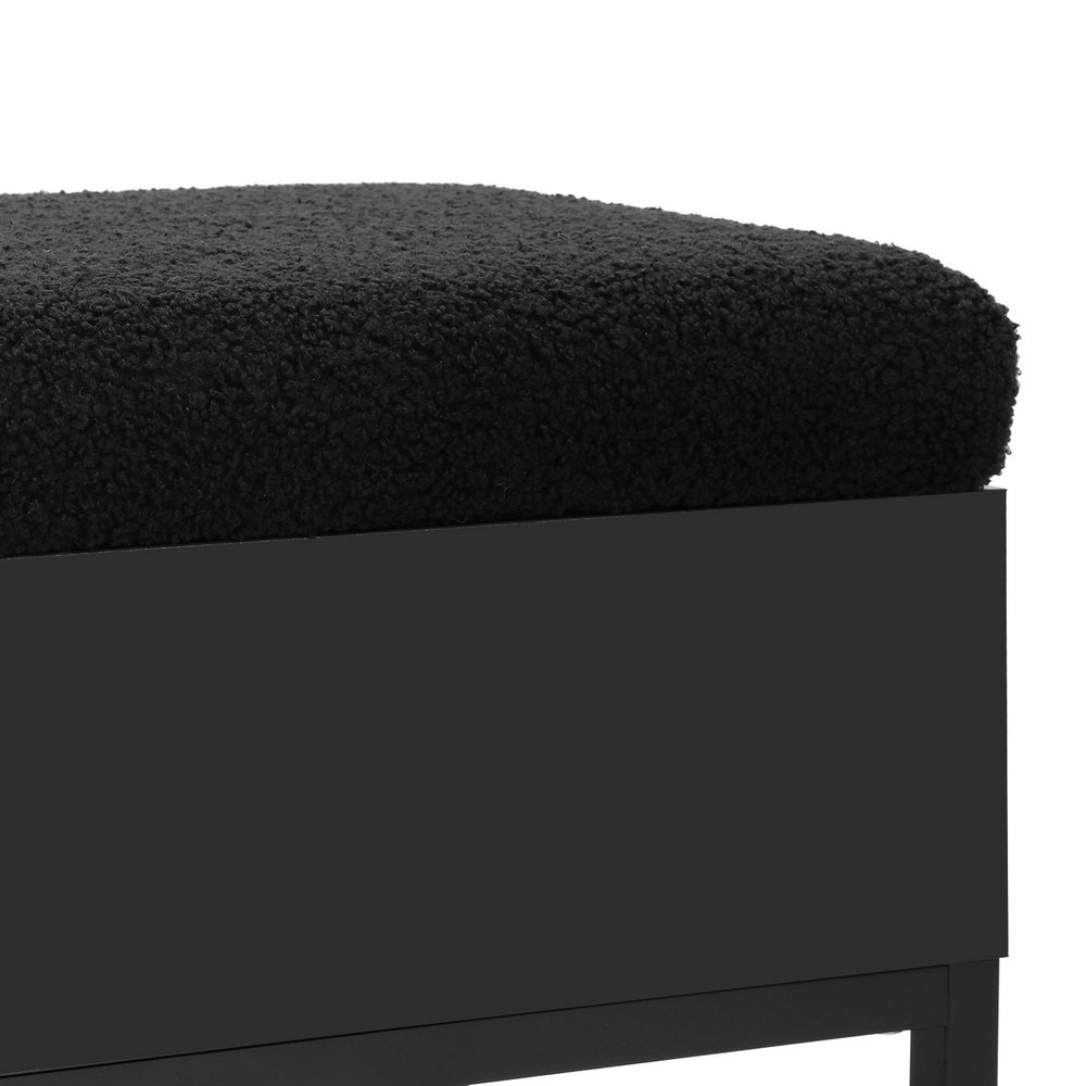 Artiss Boucle Storage Ottoman Blanket Box 110cm with Shelf view 3