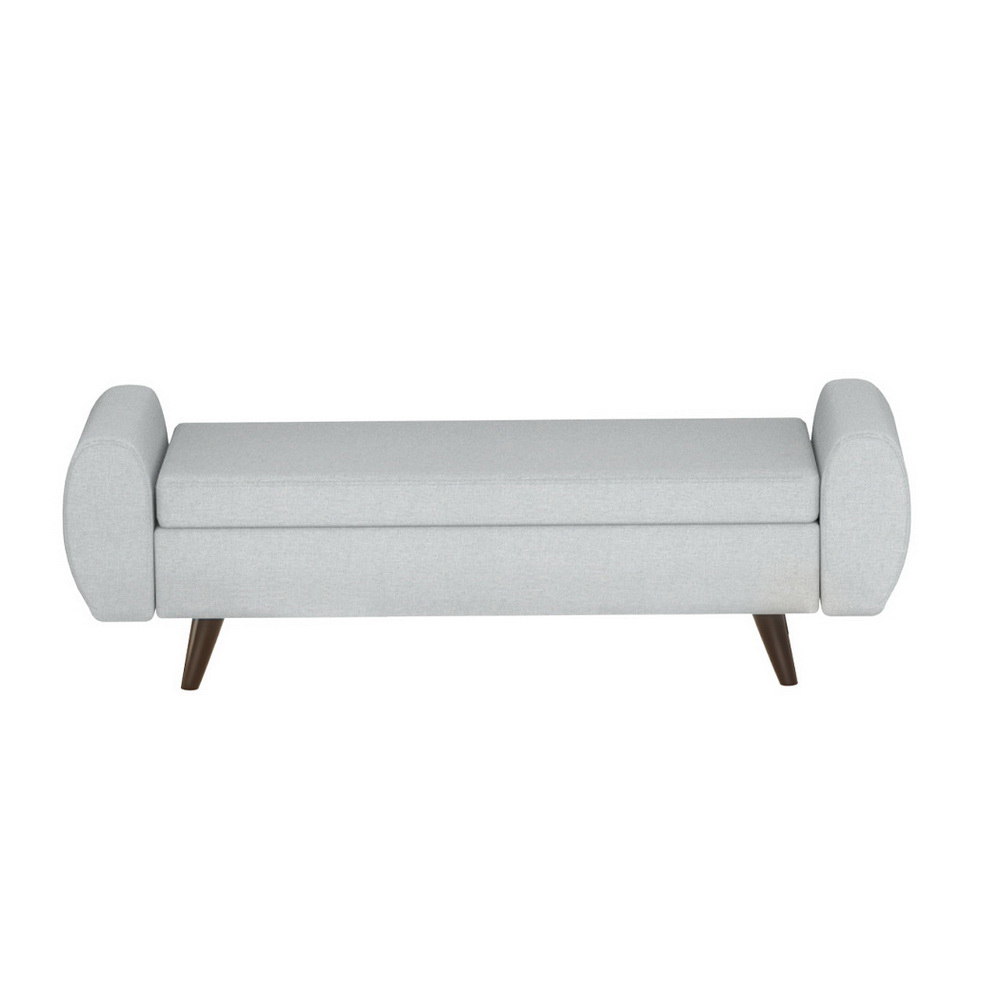 Artiss Storage Ottoman Blanket Box with Armrest 140cm Grey view 3