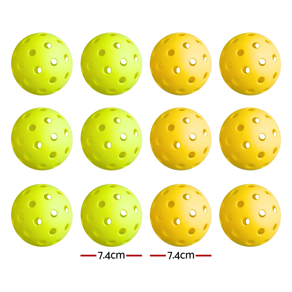 Everfit 12PC Pickleballs Set 40-Hole Indoor Outdoor view 2