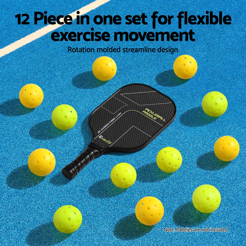 Everfit 12PC Pickleballs Set 40-Hole Indoor Outdoor view 4
