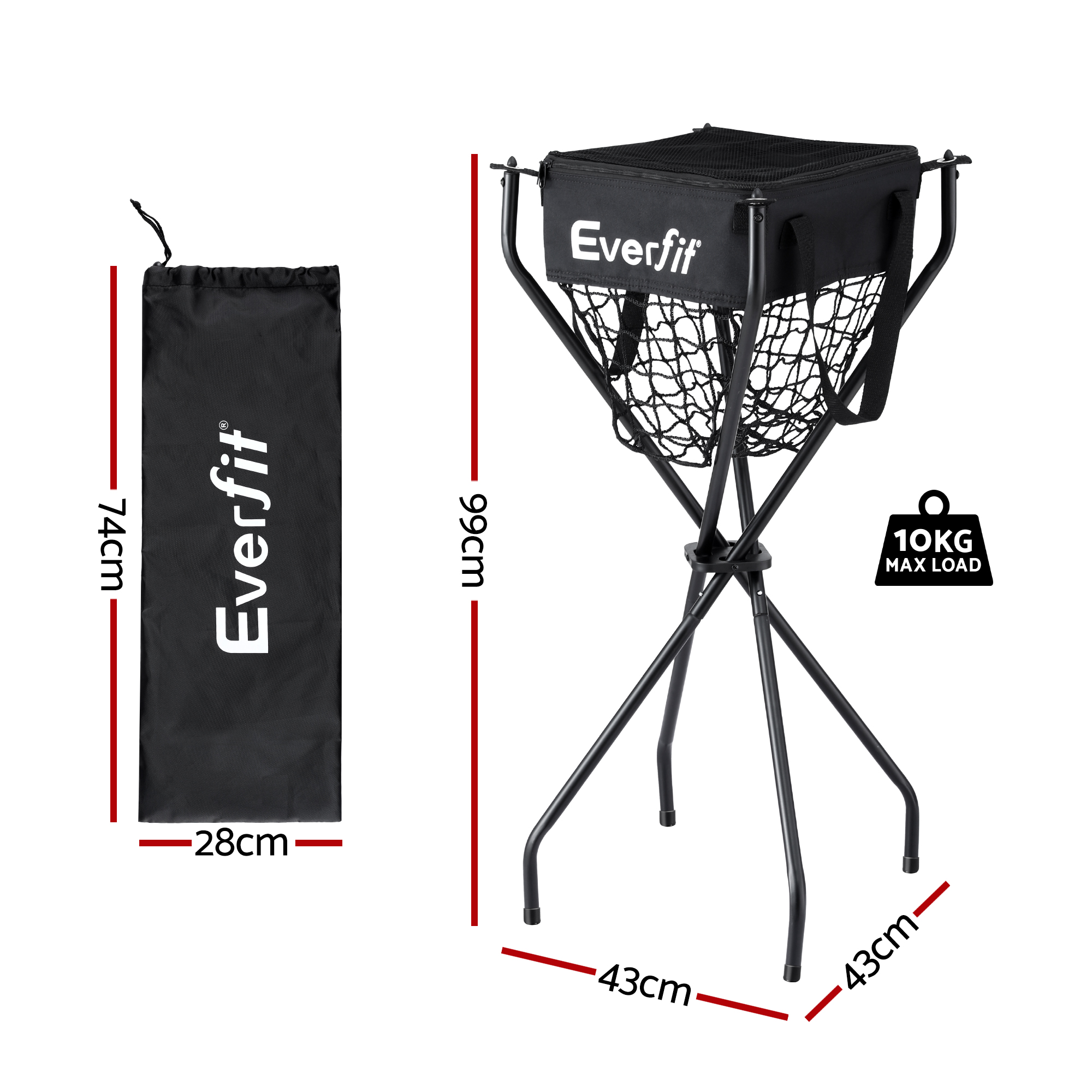 Everfit Portable Ball Cart, Foldable Multi-Sport Caddy view 2