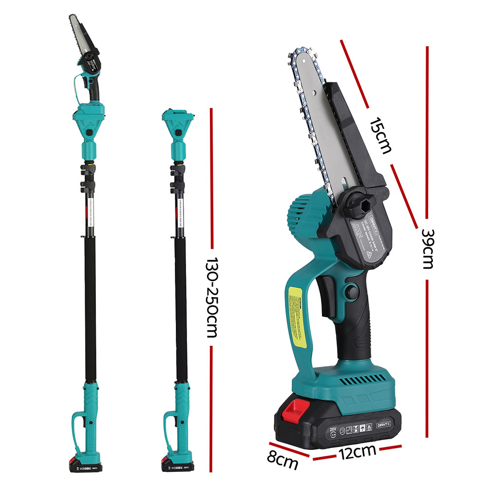 Giantz 20V Telescopic Pole Chainsaw 6 Inch Cordless Kit view 2