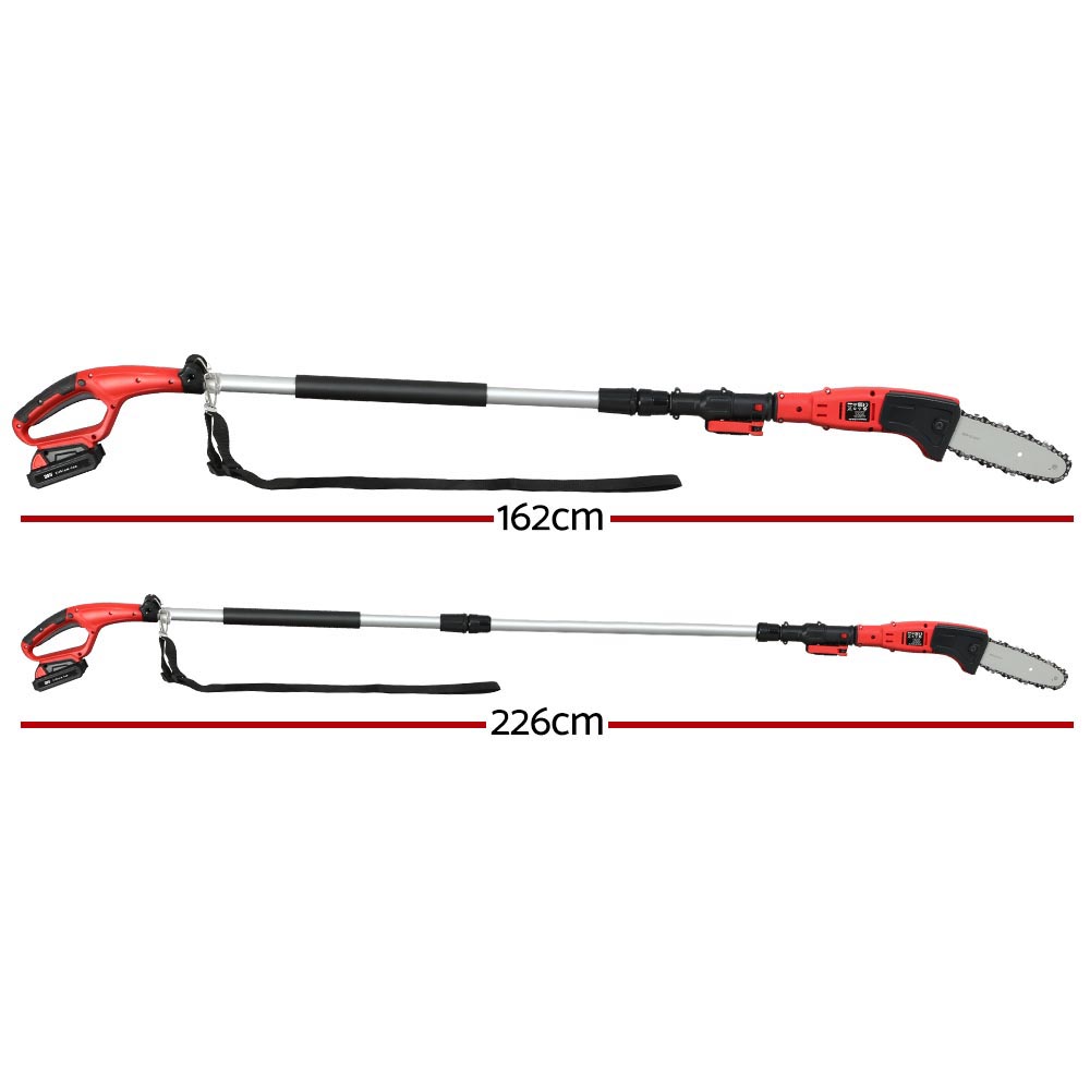 Giantz Cordless Pole Chain Saw 20V 8 Inch Pruner, Red view 2