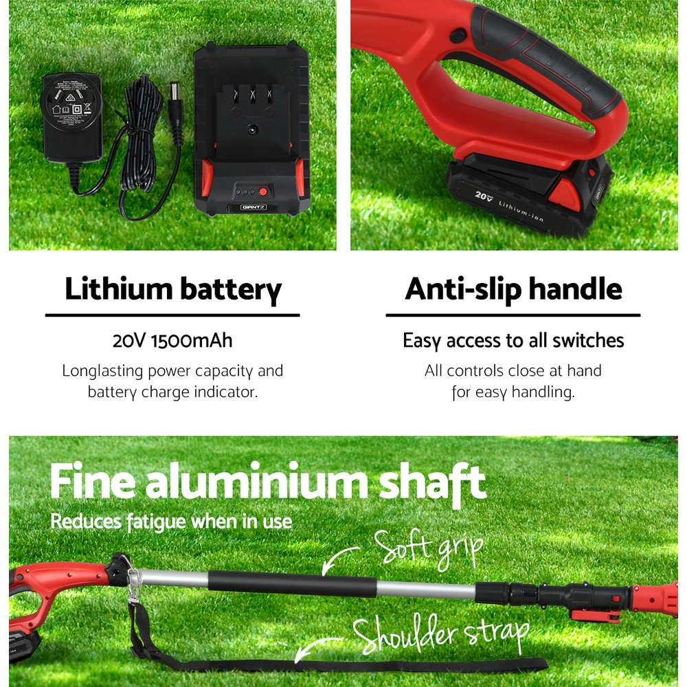 Giantz Cordless Pole Chain Saw 20V 8 Inch Pruner, Red view 5