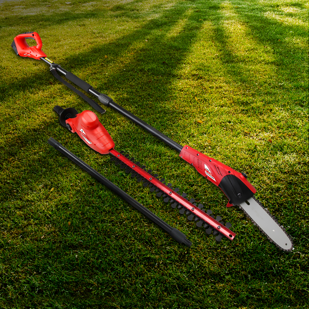 Giantz 20V Cordless Pole Chain Saw with Trimmer, 8 Inch