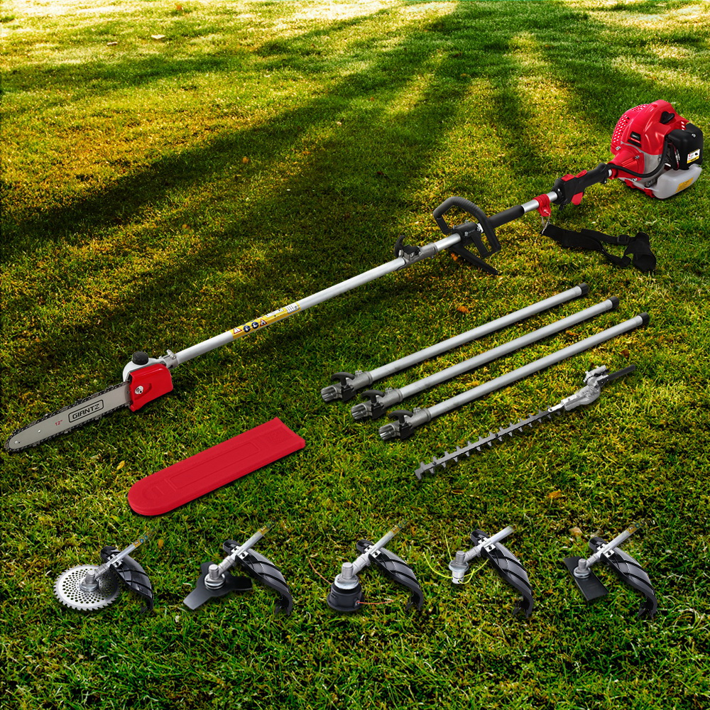 Giantz 65CC 7 in 1 Pole Chainsaw Multi Tool, Red or Black