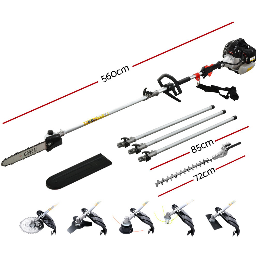 Giantz 62CC 7 in 1 Pole Chainsaw Multi Tool, Black or Red view 2