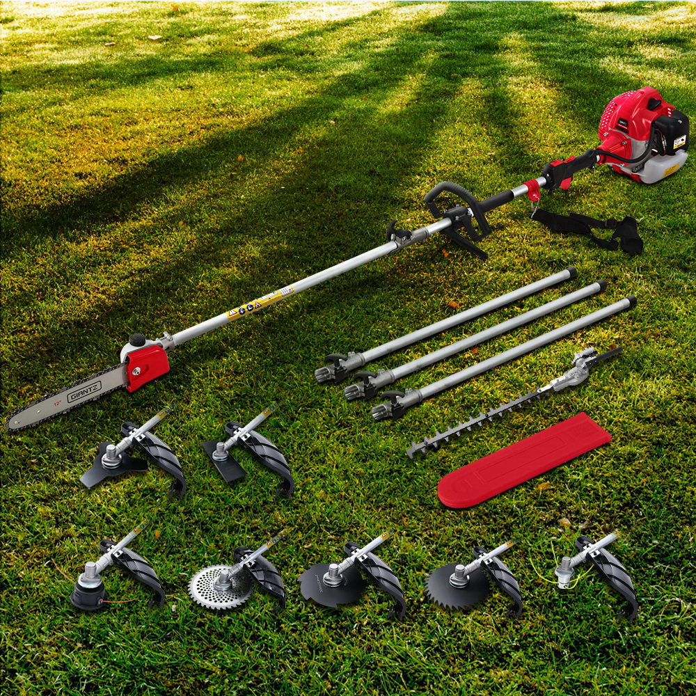 Giantz 62CC 9 in 1 Pole Chainsaw Multi Tool, Red