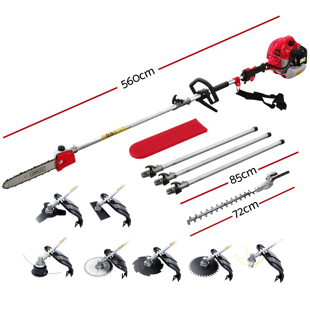 Giantz 62CC 9 in 1 Pole Chainsaw Multi Tool, Red view 2